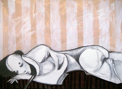 sleeping woman butoh tan stripe sweeney.JPG